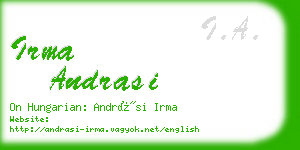 irma andrasi business card